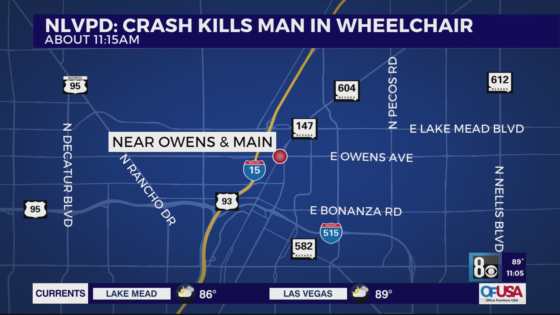 Police: Man in wheelchair hit, killed in North Las Vegas crash – KLAS