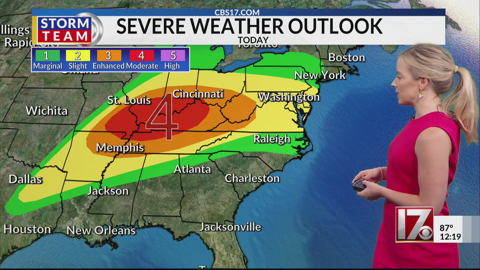 Cluster of strong storms possible Friday as temps heat up – CBS17.com