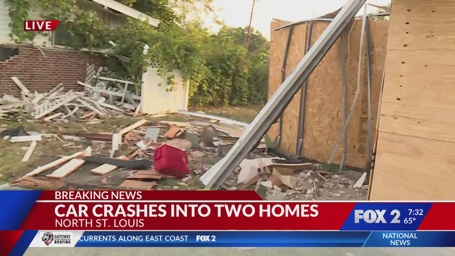 Vehicle crashes into two homes in north St. Louis County – FOX 2