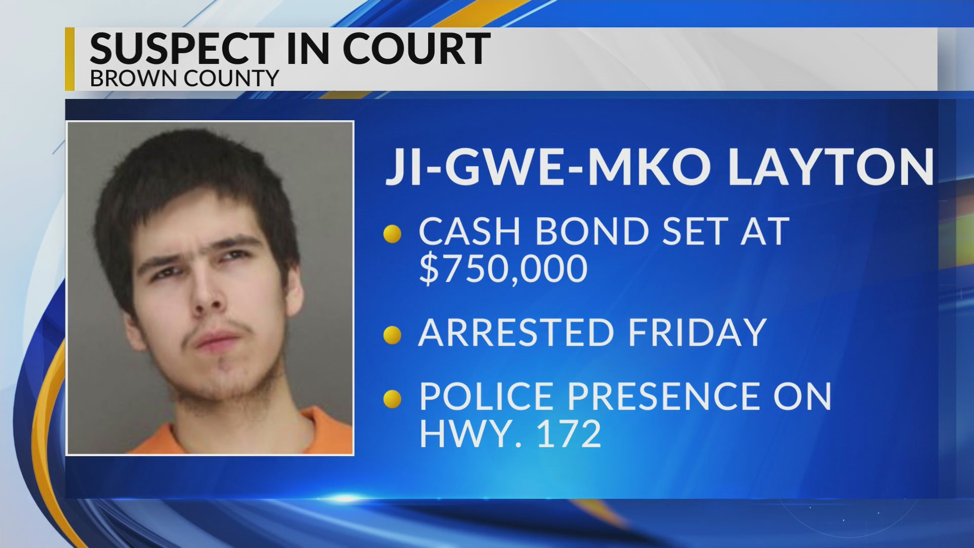 Brown County homicide suspect has cash bond set at $750,000 – WFRV ...