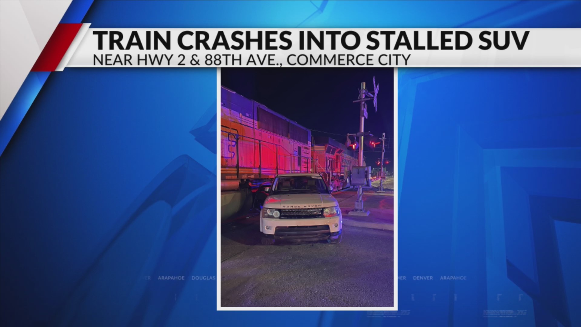Train crashes into stopped car on railroad crossing – FOX31 Denver