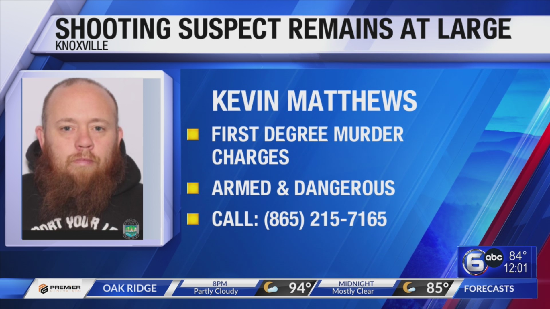 Shooting suspect remains at large – WATE 6 On Your Side