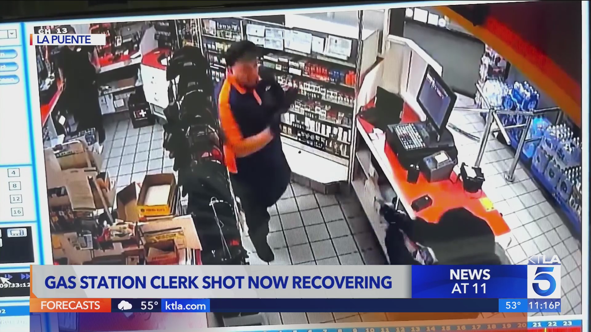SGV gas station clerk recovering after being shot in chest – KTLA