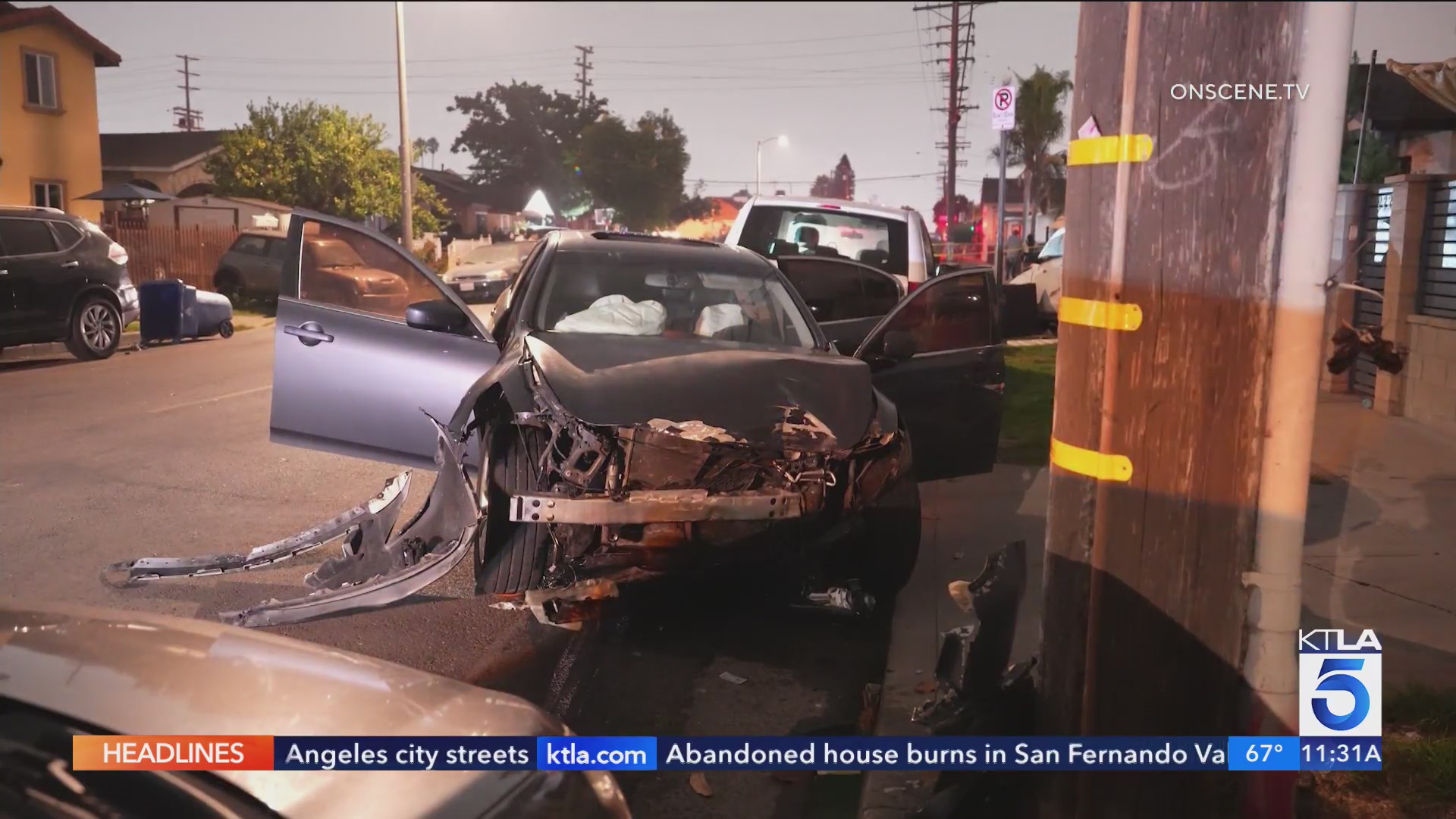Car slams into multiple other vehicles in South Los Angeles while ...