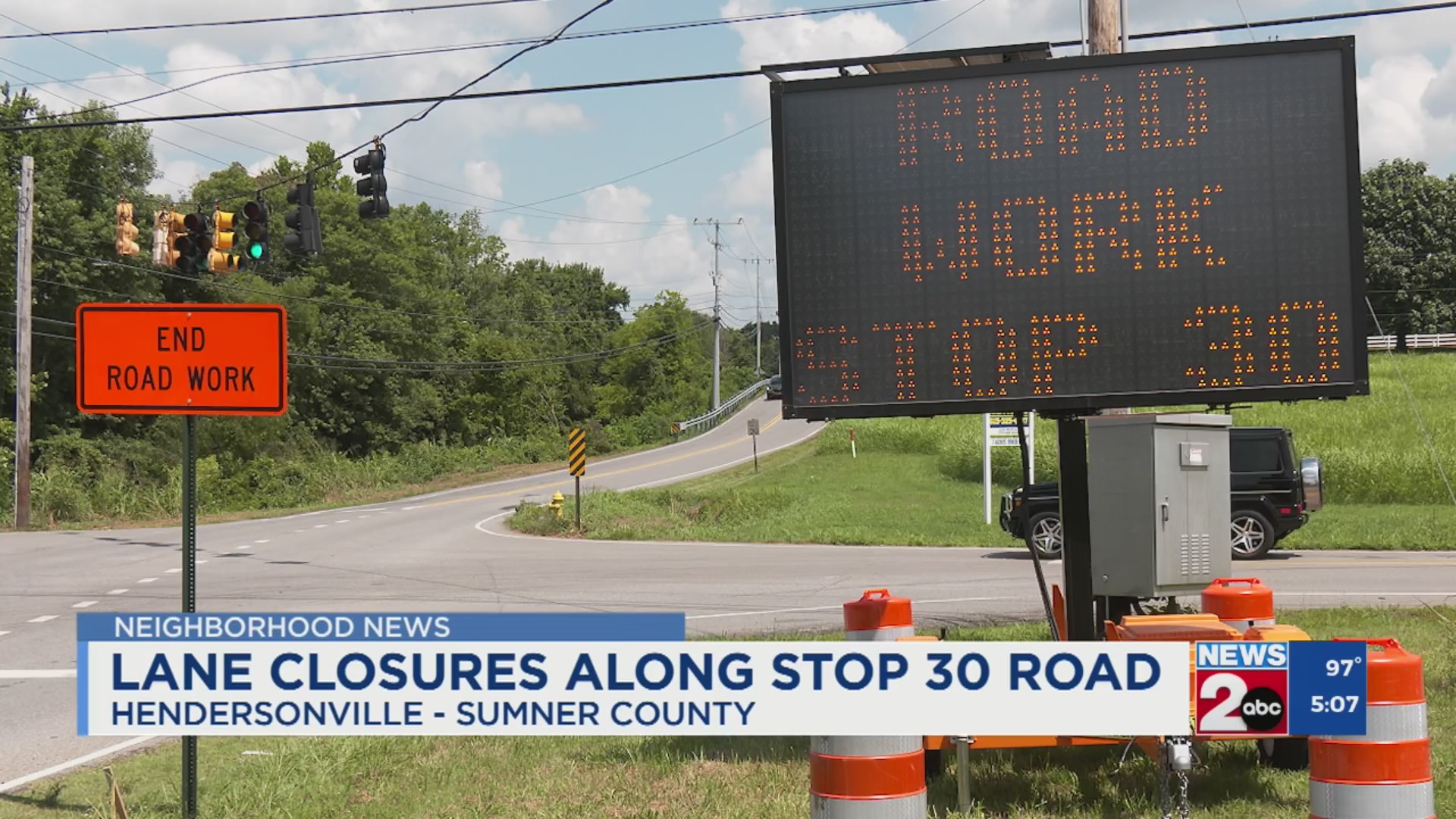 Lane closures along Stop 30 Road in Hendersonville – WKRN News 2