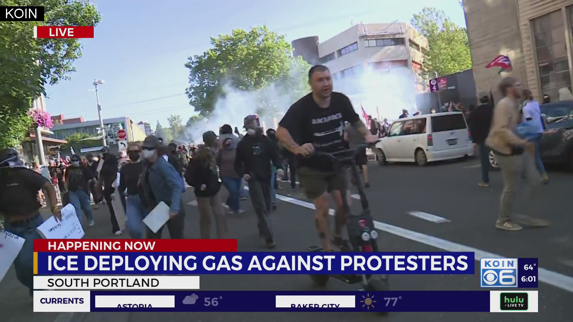 Tear gas deployed as protesters gather at Portland ICE facility after ...