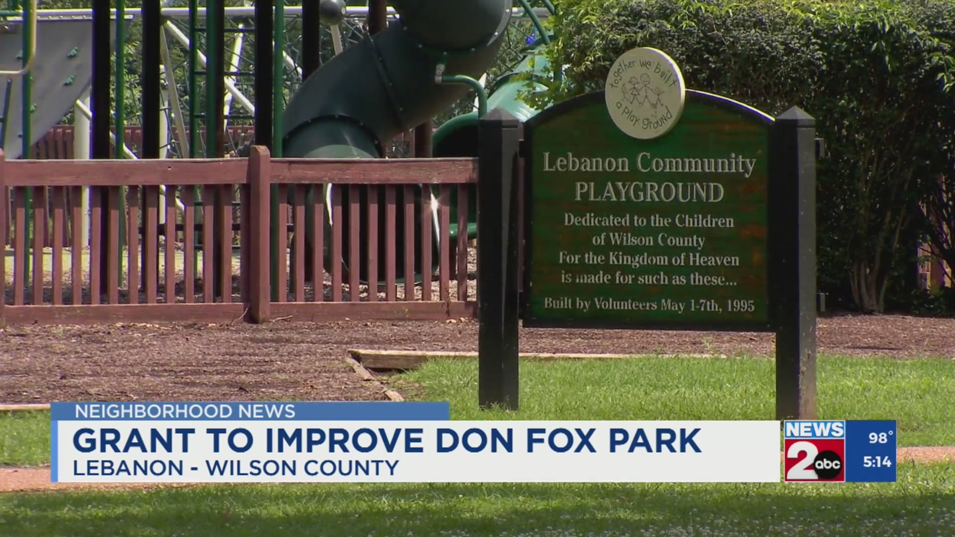 Grant to improve Don Fox Park in Lebanon, TN – WKRN News 2