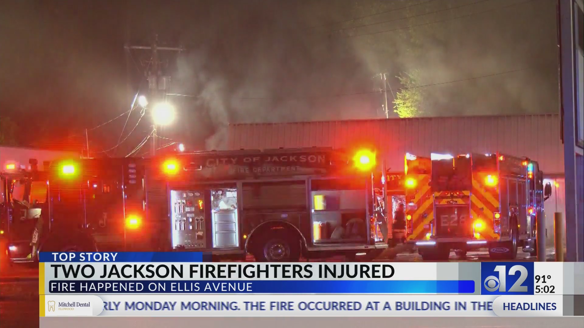 Two Jackson firefighters injured while responding to fire – WJTV