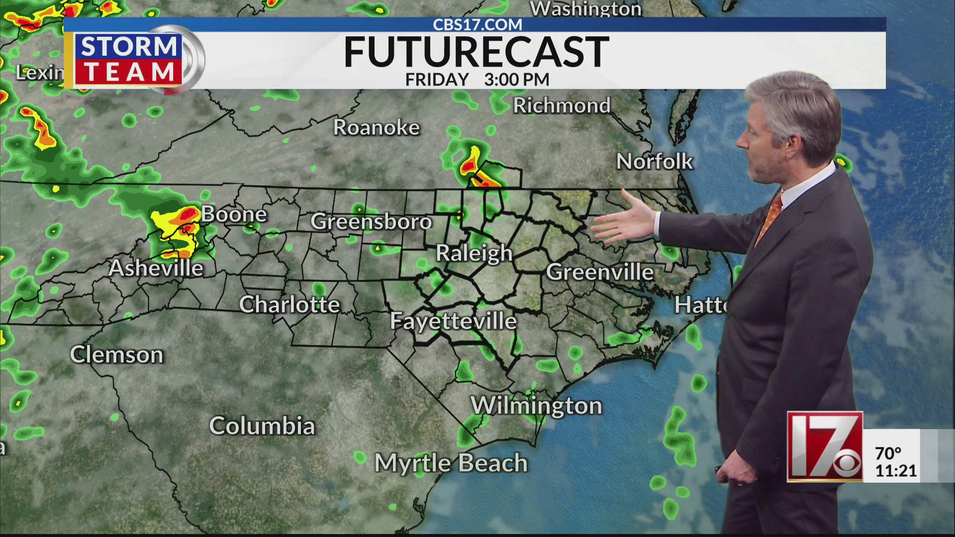 Spotty storms possible the rest of the week in central NC – CBS17.com