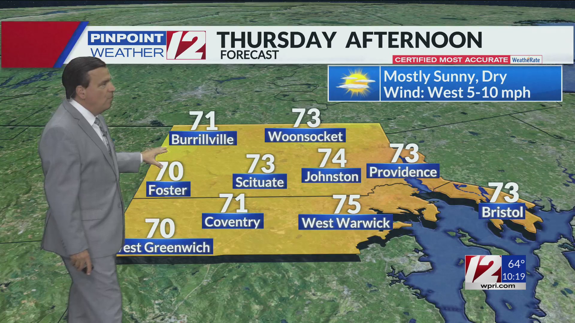 WPRI 12 Weather Now 8/21/24 Sunny Nice Thursday – WPRI.com