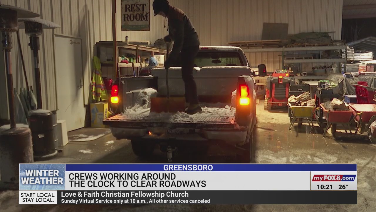 Crews work around the clock to clear roads in Greensboro – FOX8 WGHP