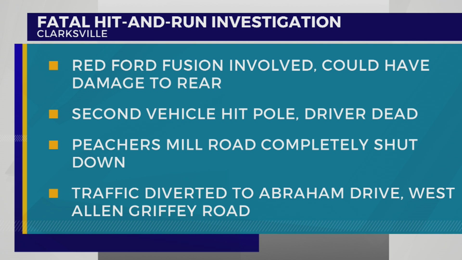 1 driver killed in hit-and-run crash in Clarksville – WKRN News 2