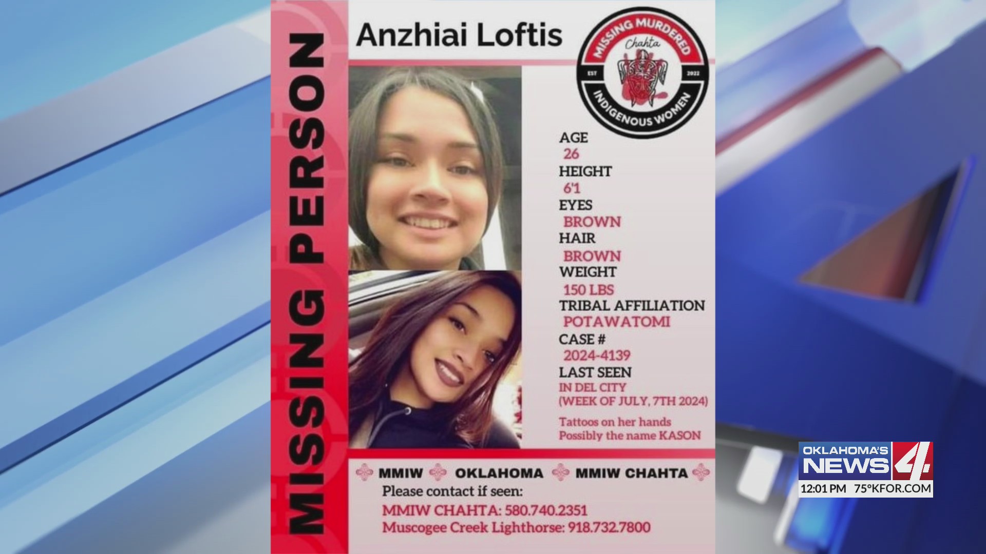 Muscogee Creek Lighthorse Police looking for missing woman last seen in ...