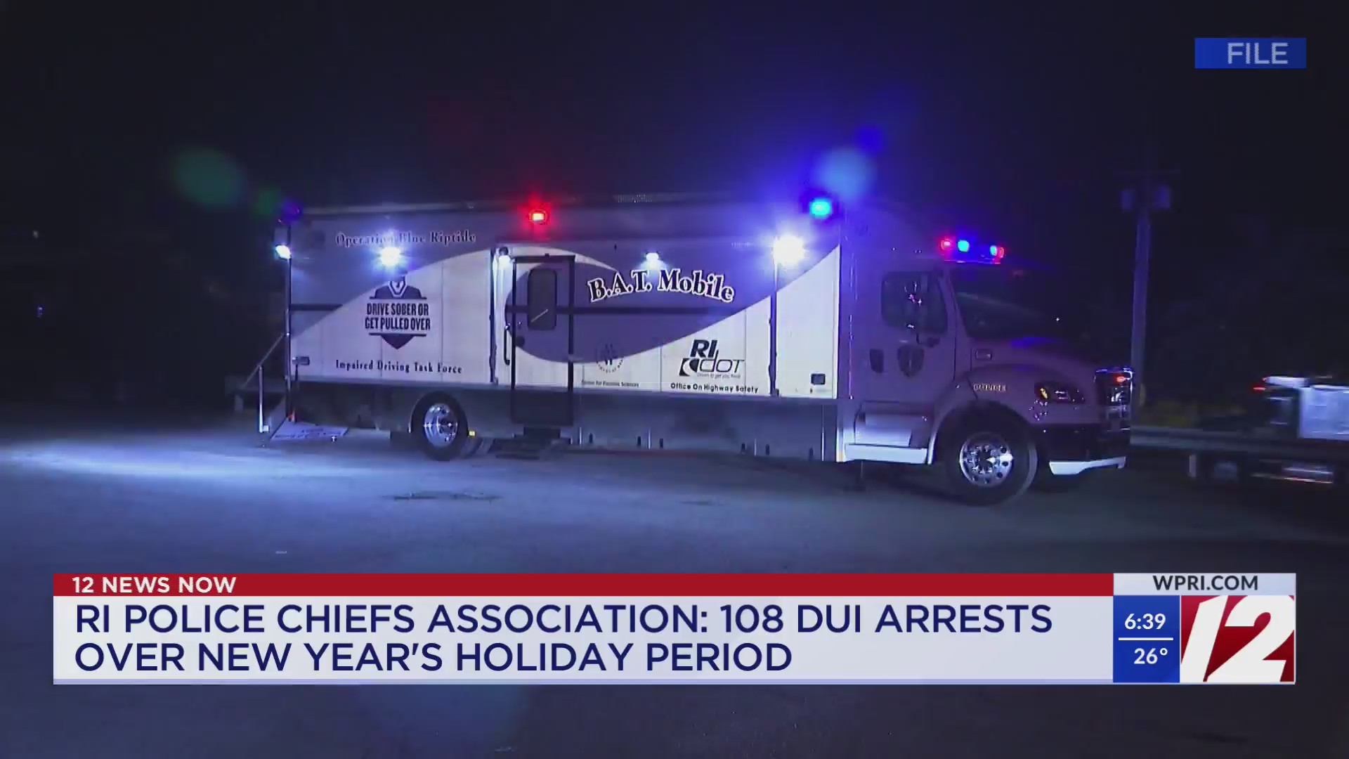 RI officers arrest 108 for DUI over New Year’s holiday – WPRI.com