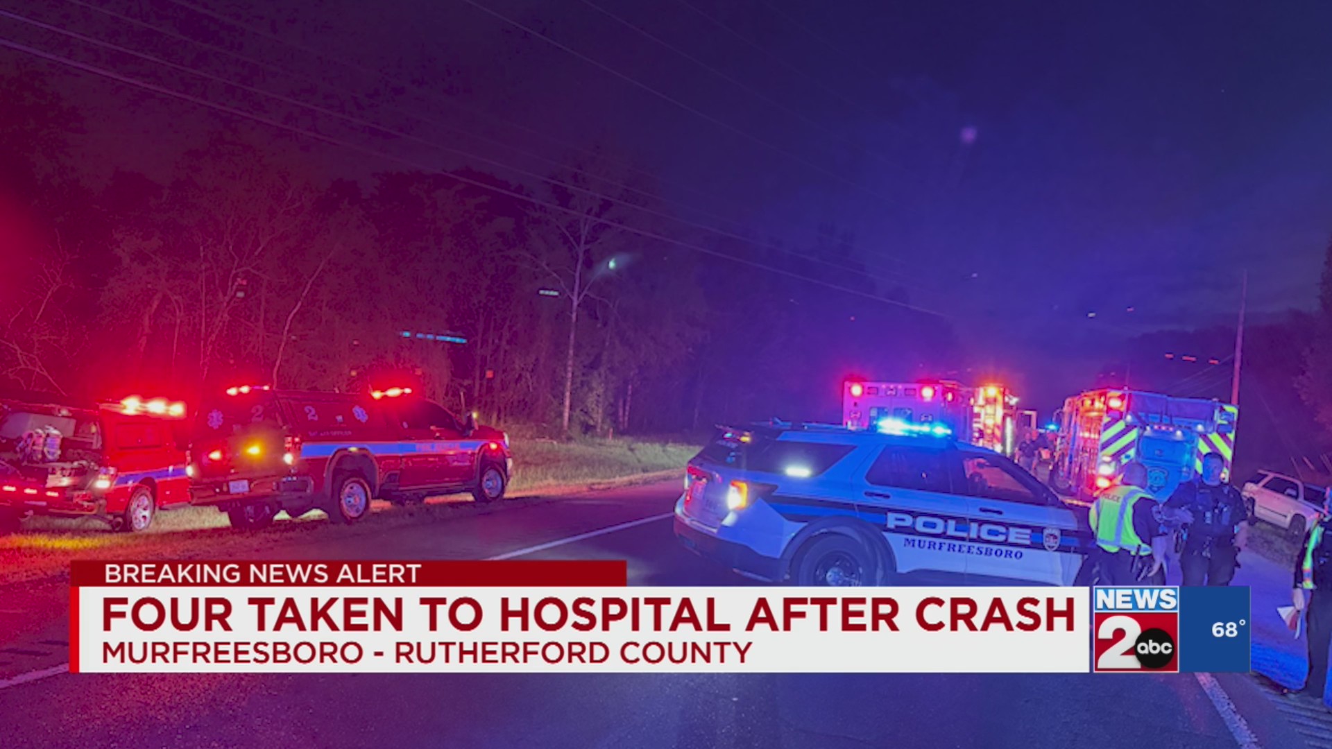 Four taken to hospital following Murfreesboro, TN crash – WKRN News 2