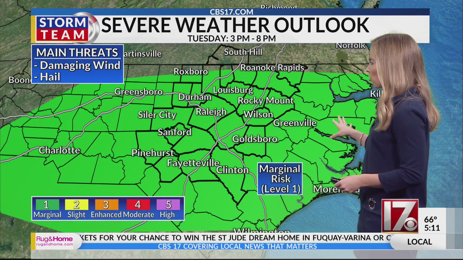 Isolated severe storm possible Tuesday afternoon in central NC – CBS17.com