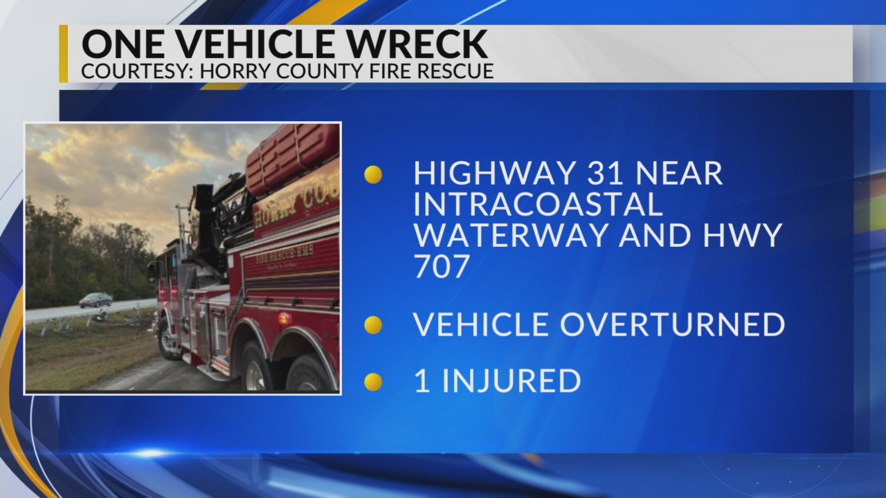Car overturns on Highway 31; 1 hospitalized – WBTW