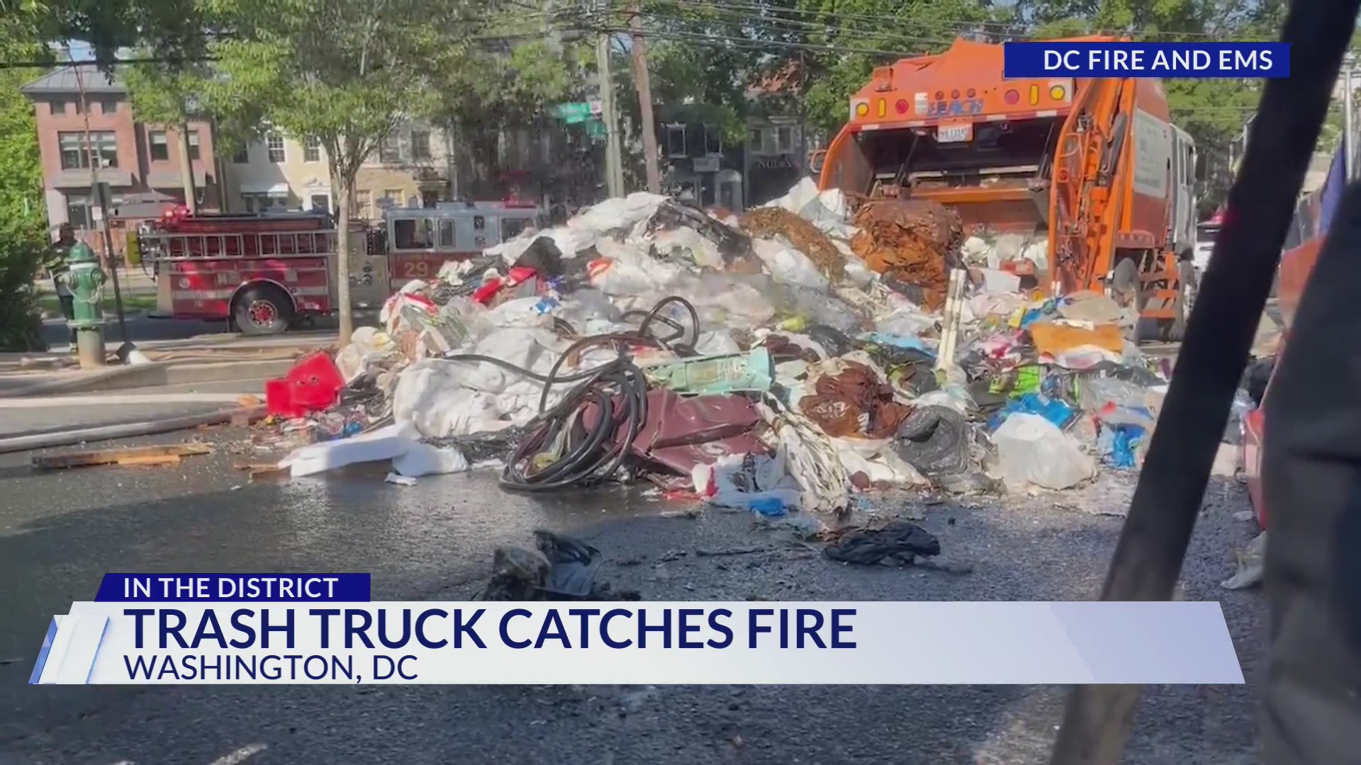 Crews soak garbage pile in DC to put out garbage truck fire – DC News ...