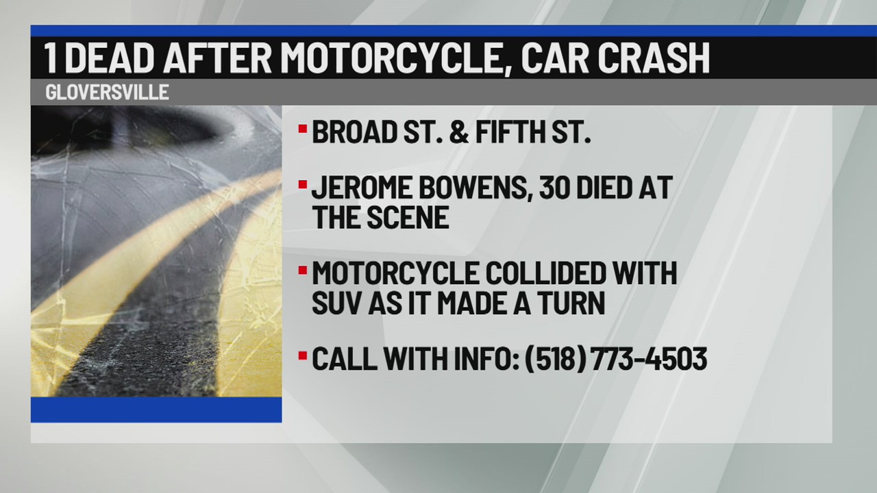 1 dead after motorcycle, car crash in Gloversville – NEWS10 ABC