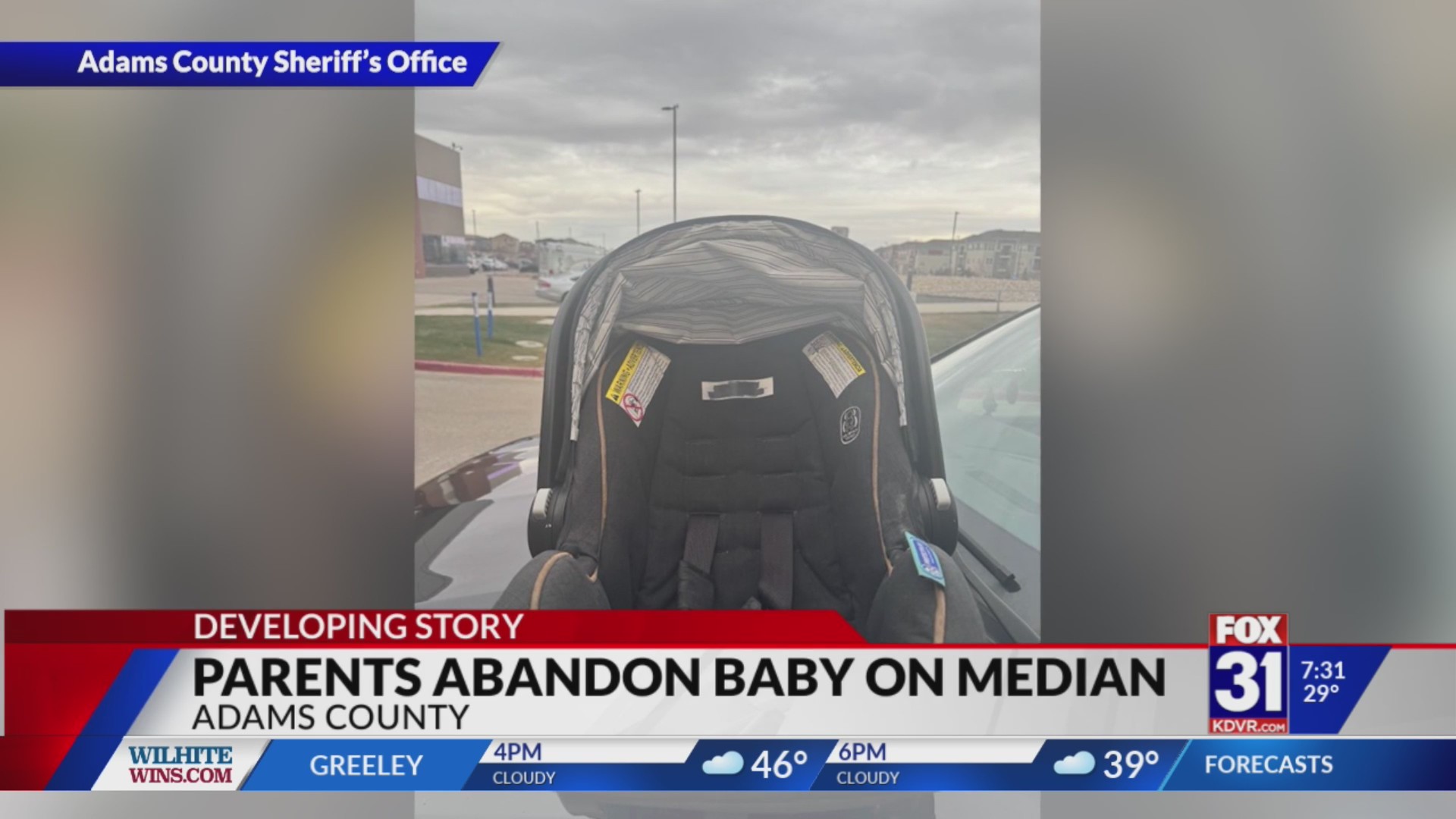 Adams County sheriff: Charges filed after baby abandoned on median on ...