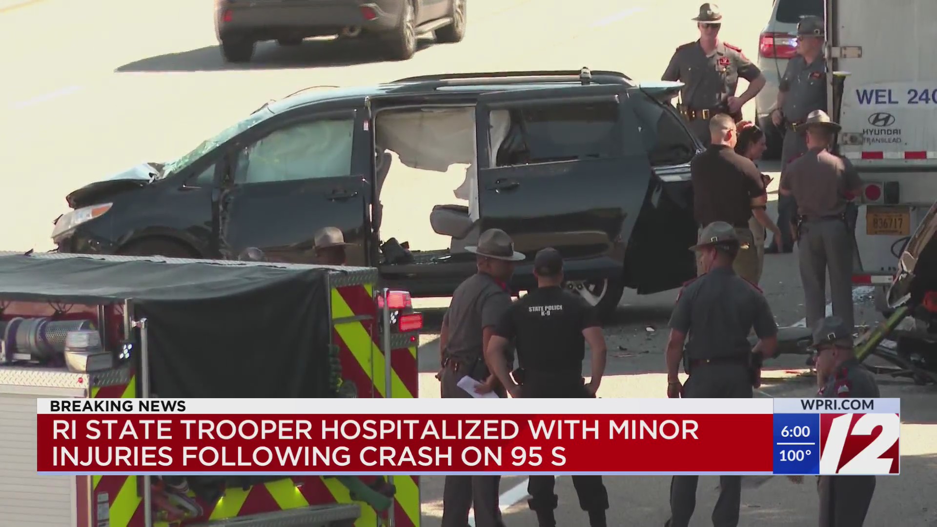 State trooper has minor injuries after crash on I-95 S – WPRI.com
