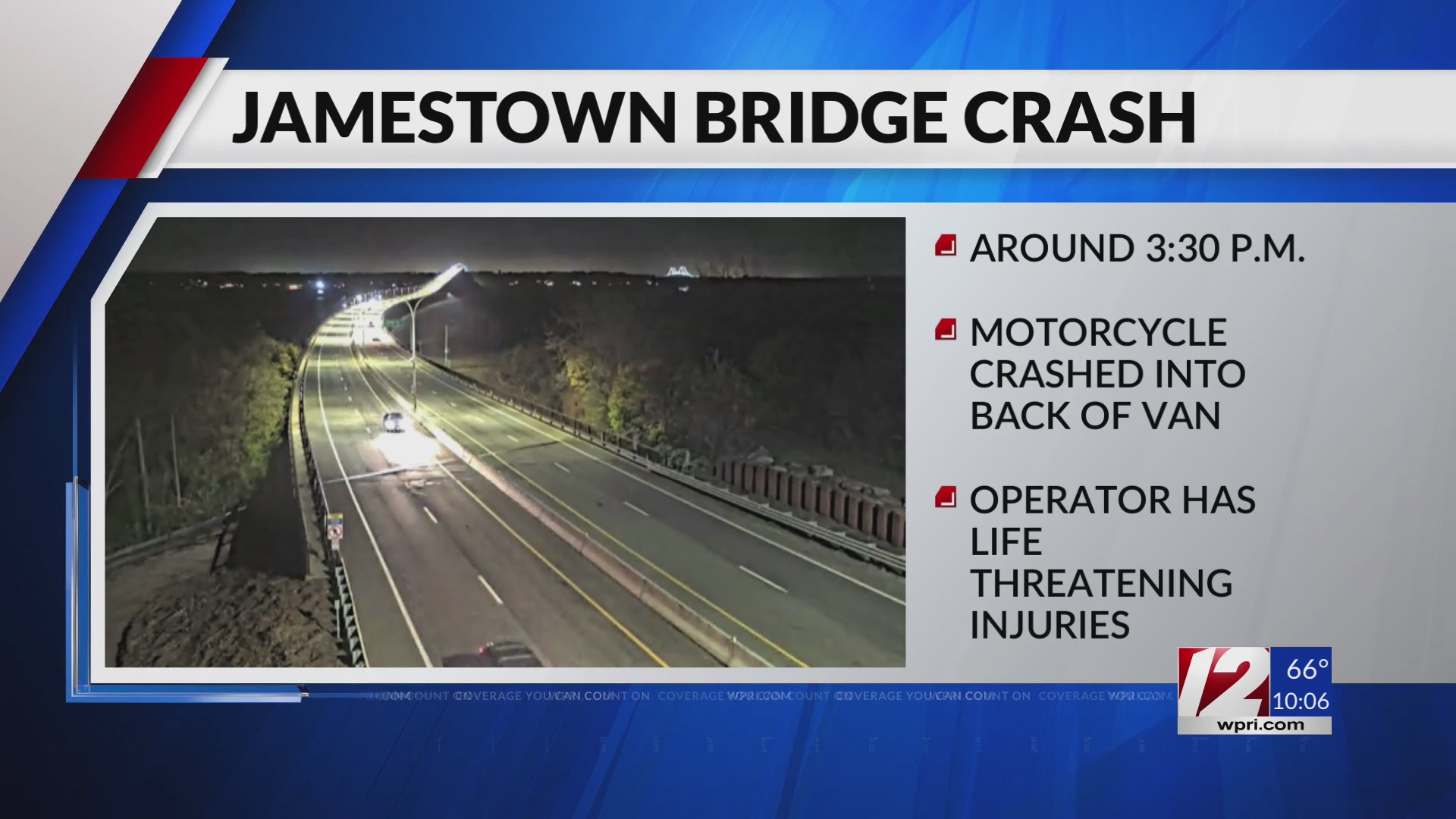 Motorcyclist critically injured in Jamestown crash – WPRI.com