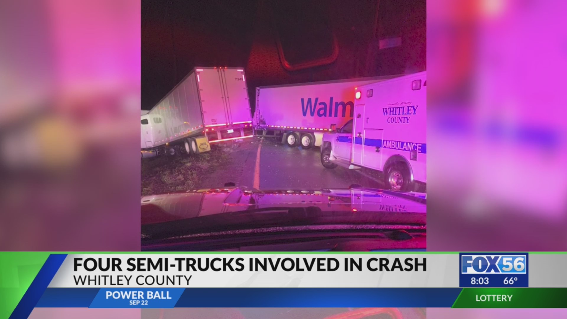 4 semi crash closes down section of I-75 in Whitley County – FOX 56 News
