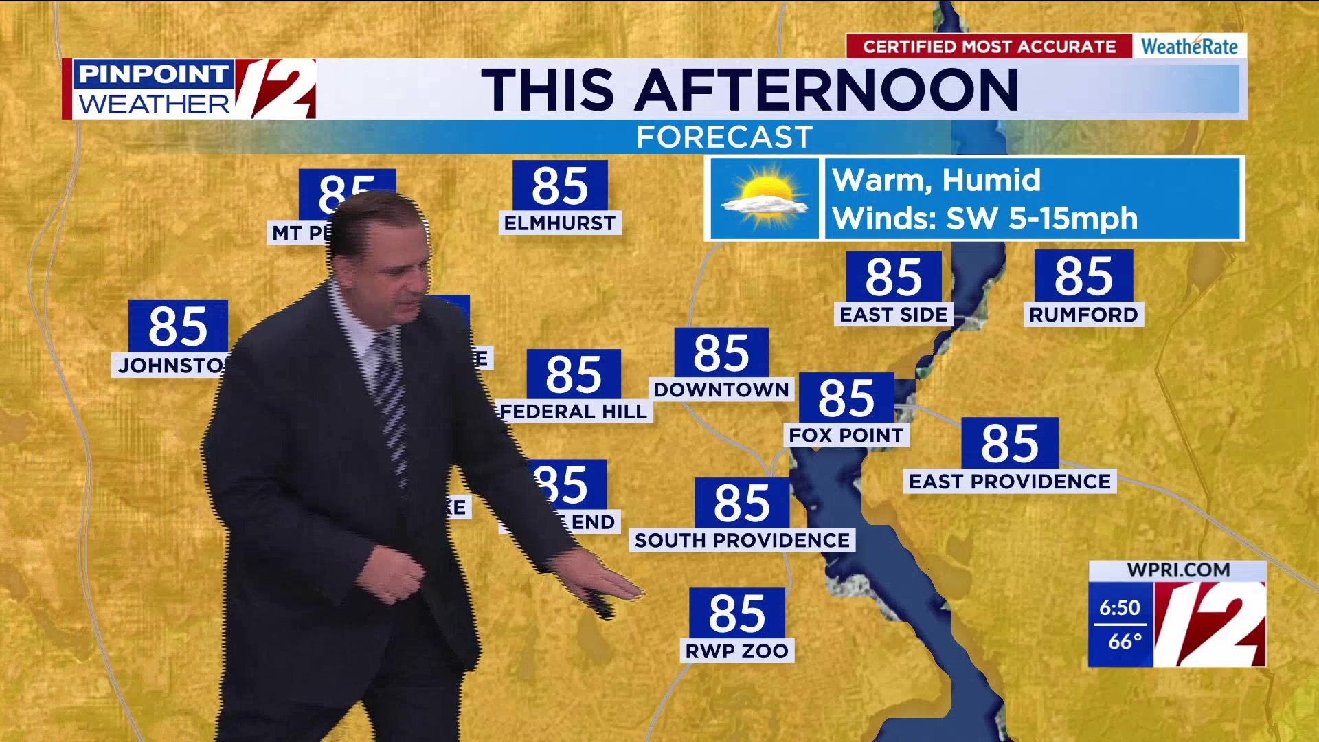 WPRI 12 Weather Forecast for 7/24/25: Warmer and humid today; hot stuff ...