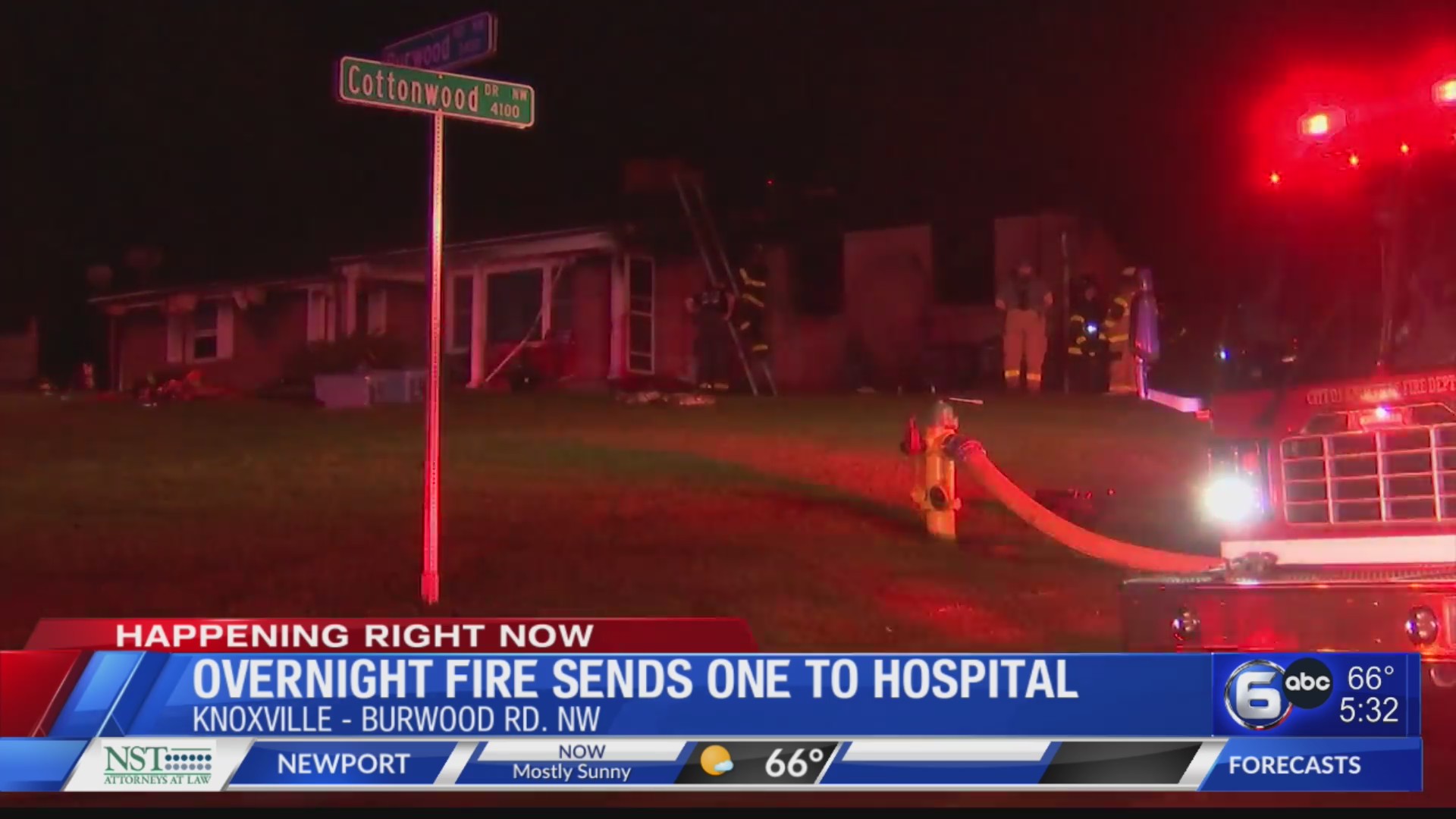 Overnight house fire sends 1 to hospital – WATE 6 On Your Side
