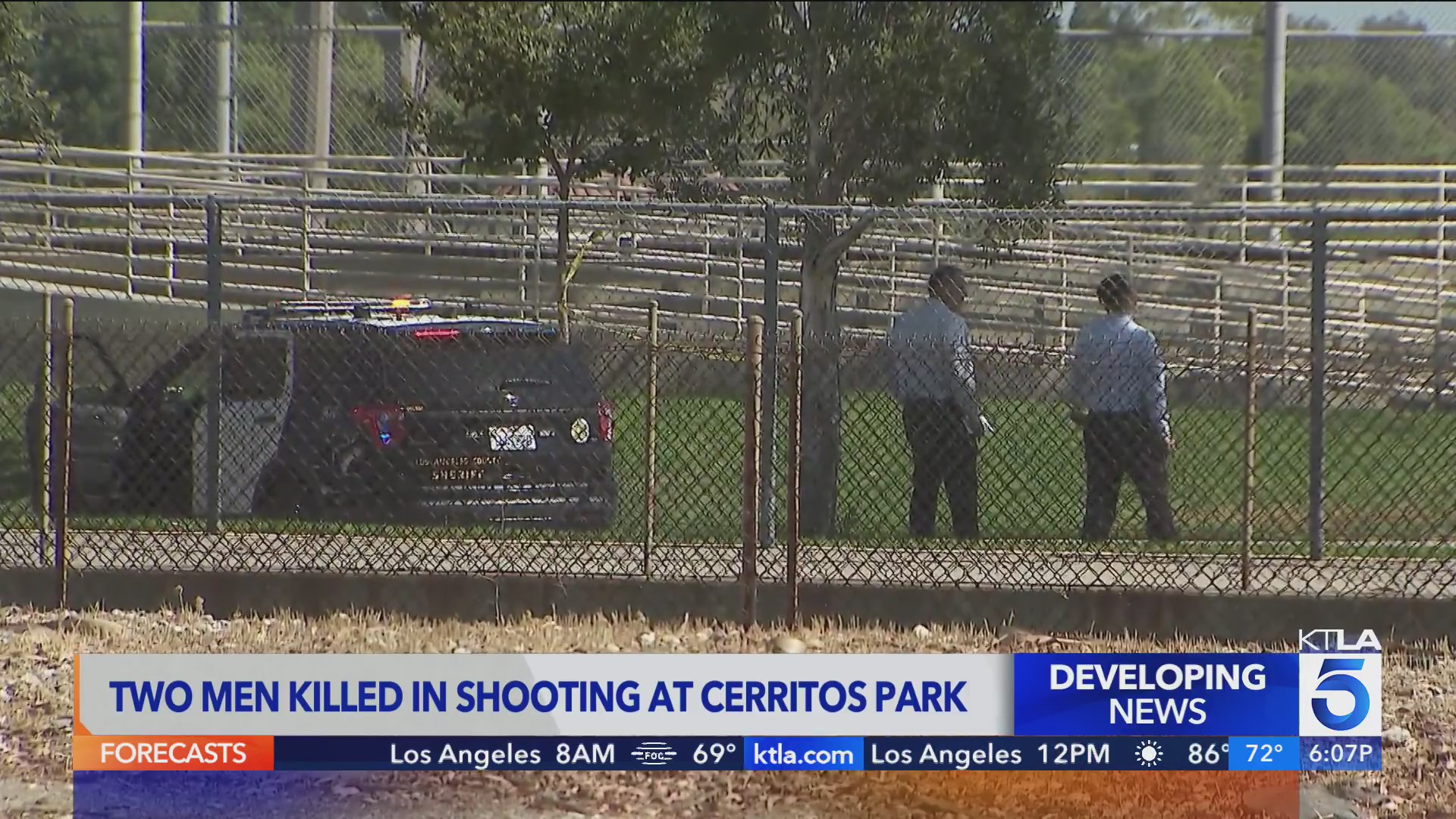 Two men killed in park shooting – KTLA