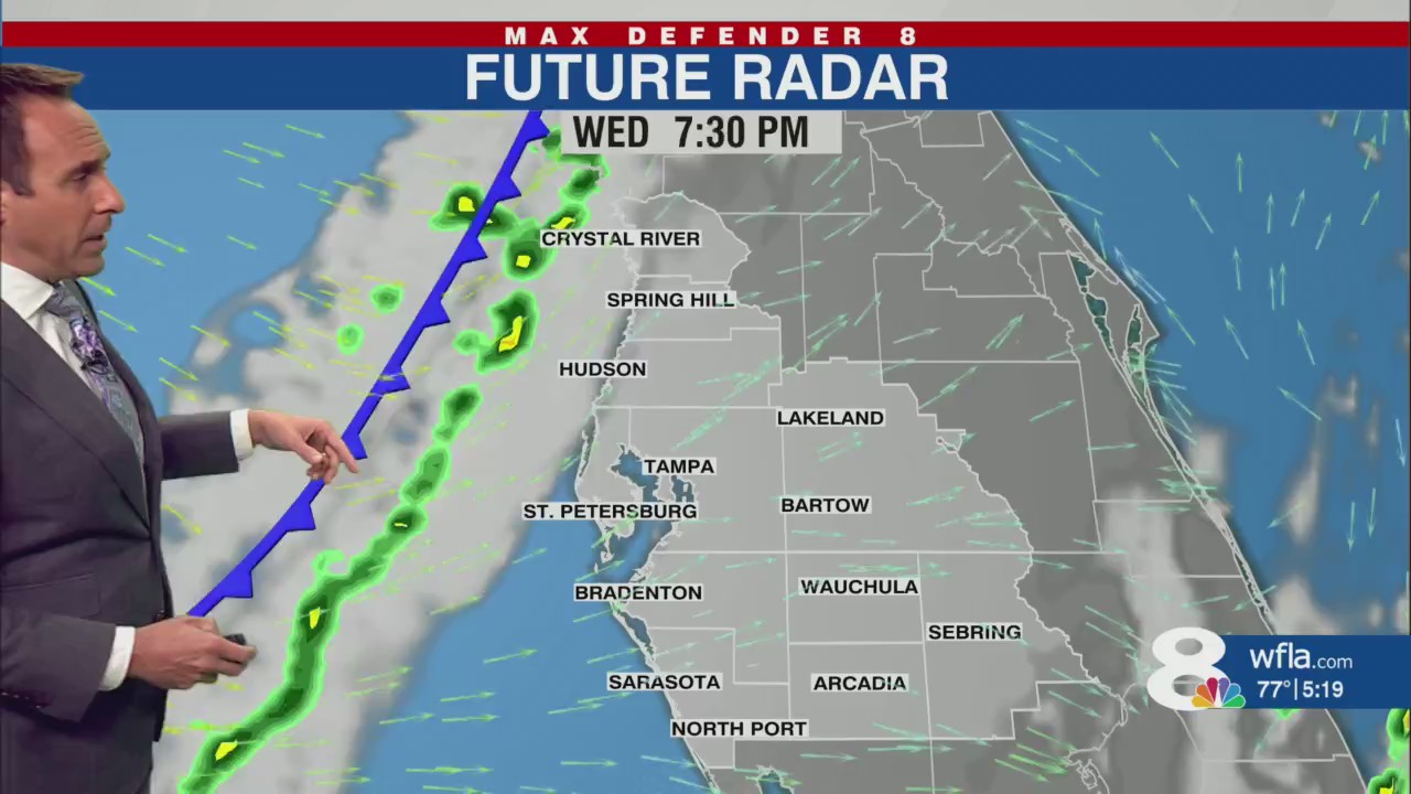 Jeff’s forecast for Wednesday evening, a brief shower and big cool down ...