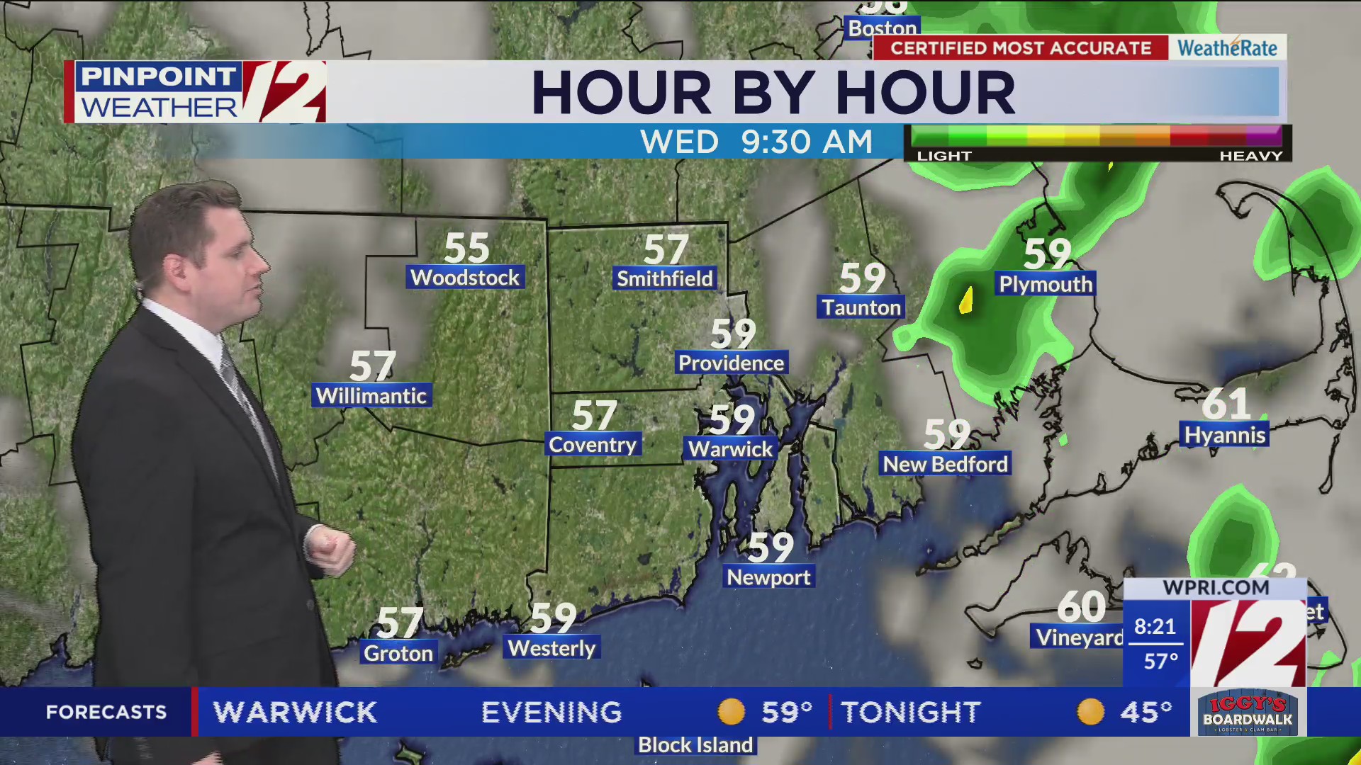 WPRI 12 Weather Forecast 10/22/25: Heavy Rain This Morning; Brighter ...