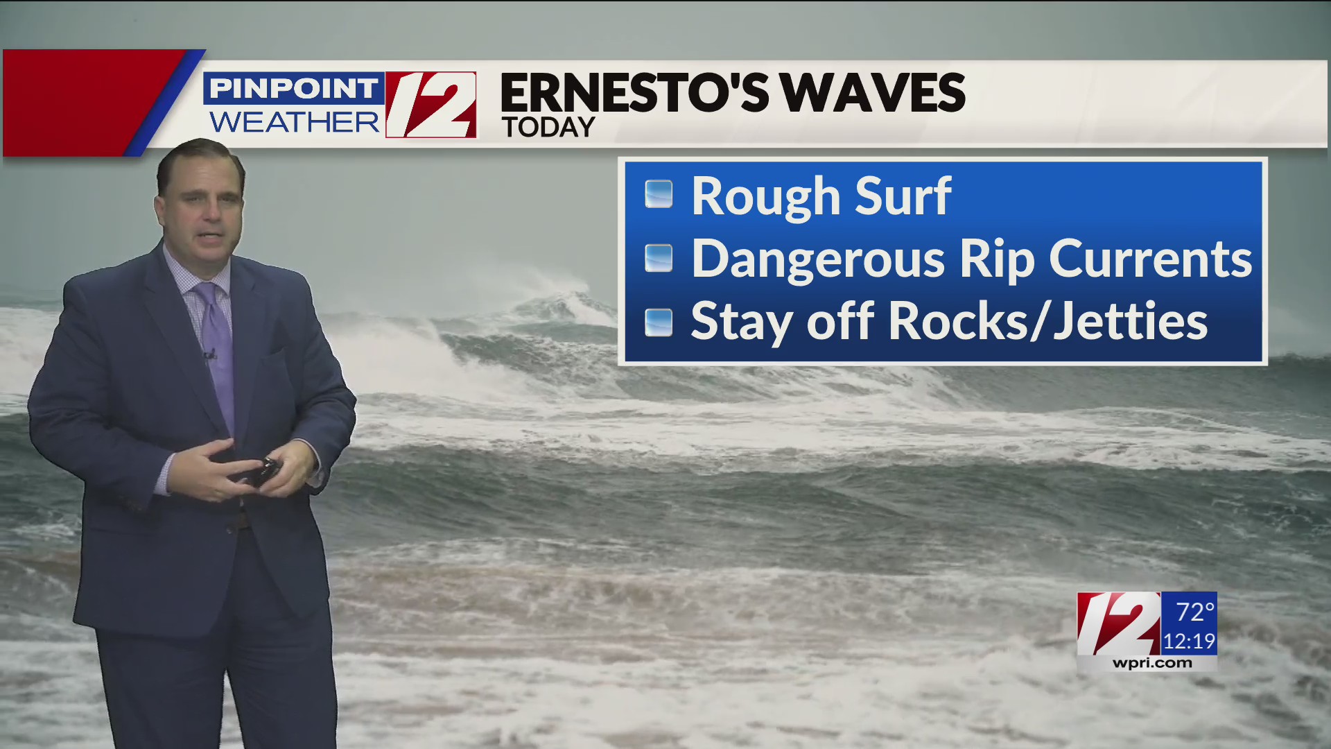 WPRI 12 Weather Forecast for 8/19/24: Showers, downpours, t’storm today ...
