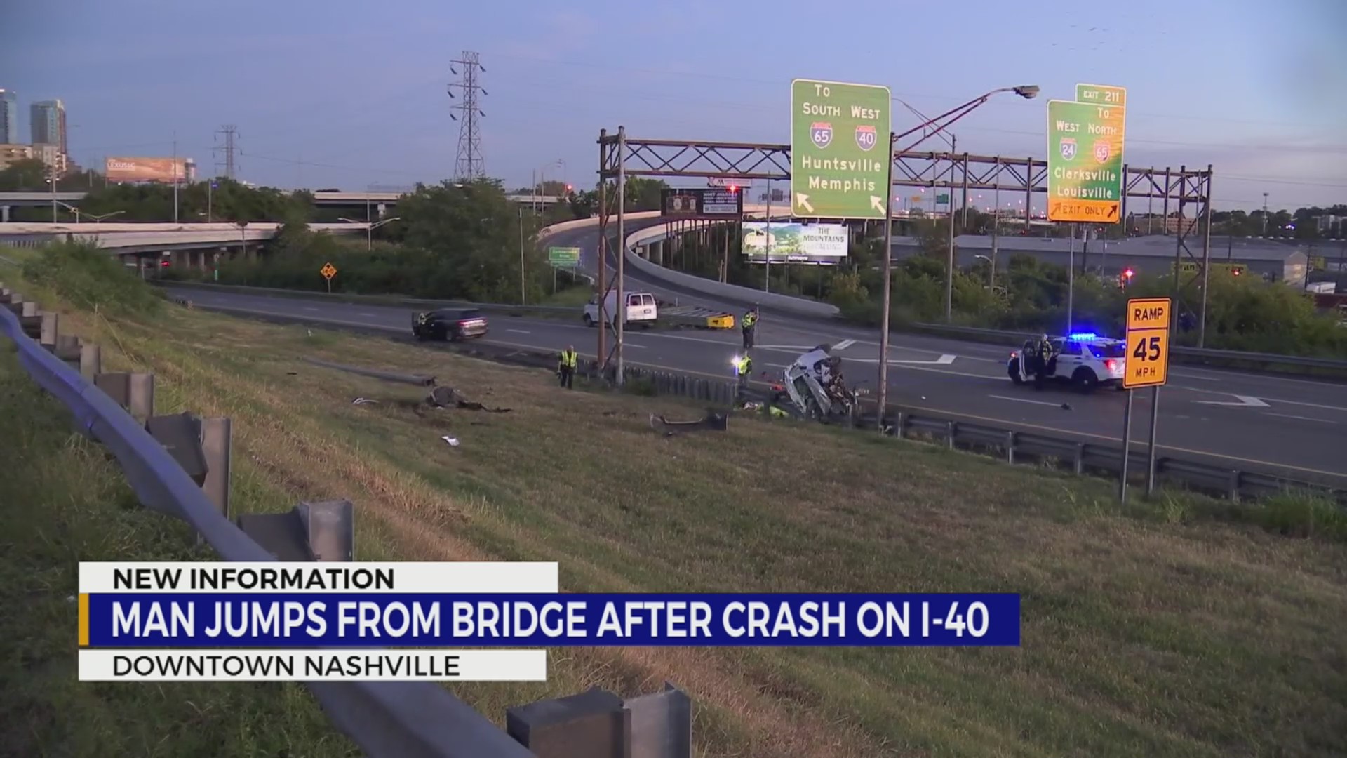 Man jumps from bridge after crash on I-40 – WKRN News 2