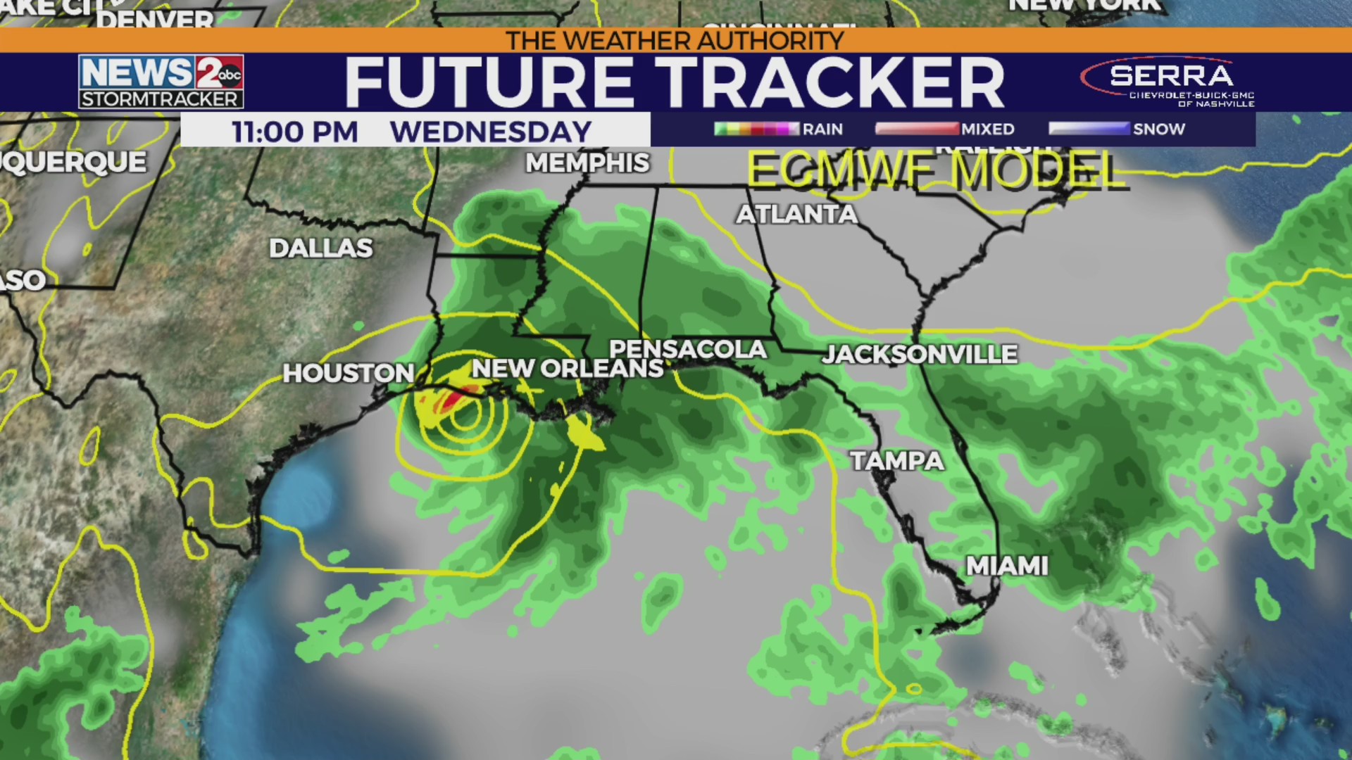 Tropical system in Gulf to bring rain into TN/KY this week – WKRN News 2