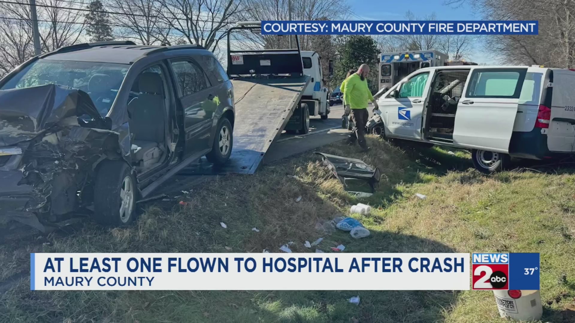 At least 1 flown to hospital after Maury County crash – WKRN News 2