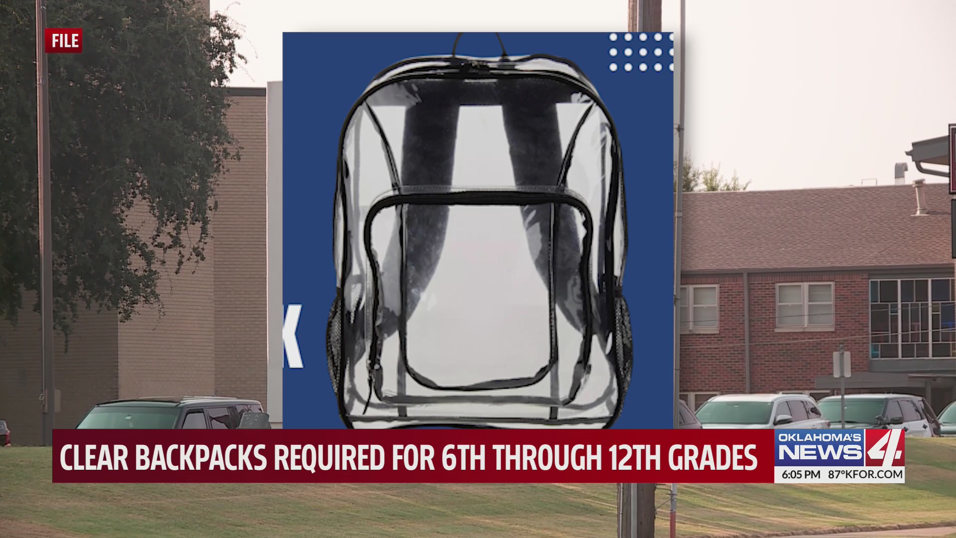 Clear backpacks required for 6th through 12th grades – KFOR.com