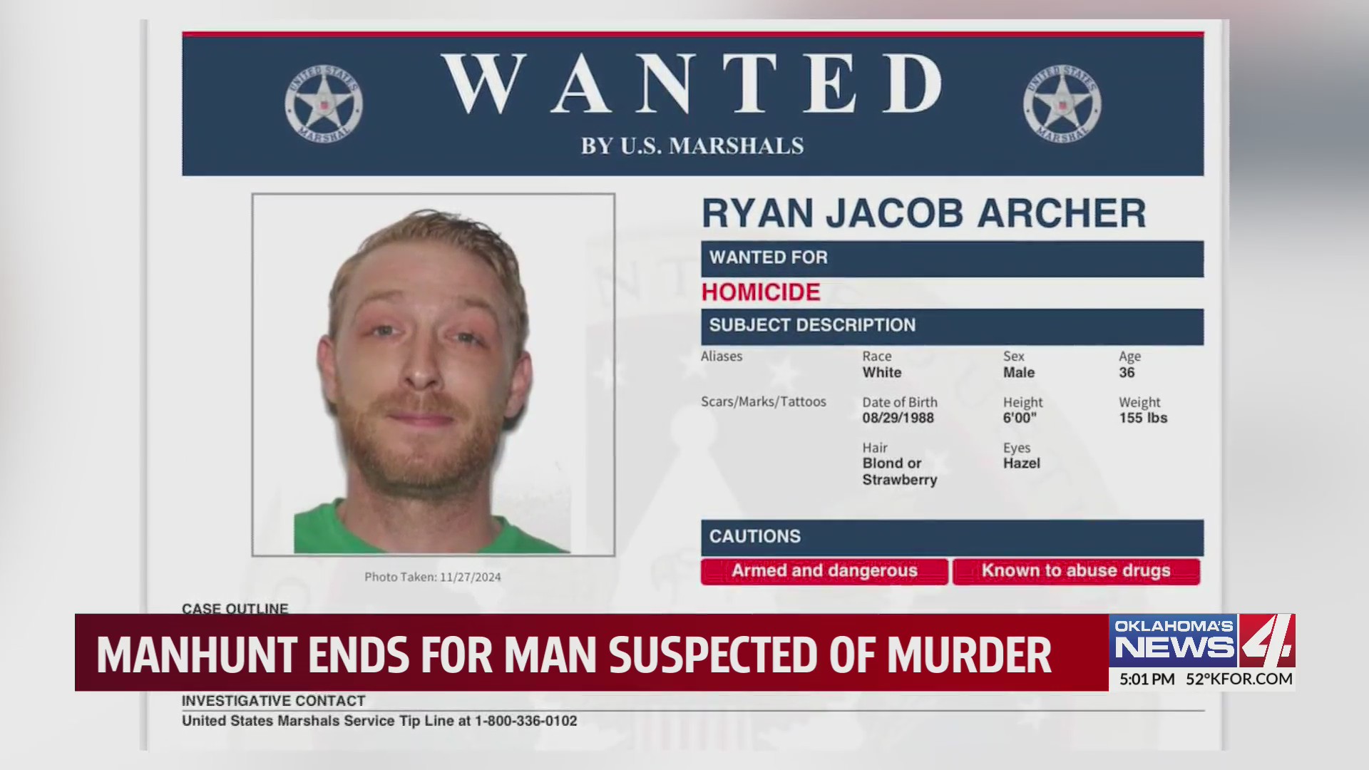 Manhunt ends for man suspected of murder – KFOR.com Oklahoma City