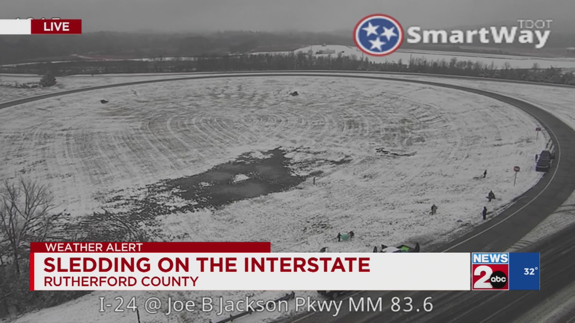Sledding on the interstate in Rutherford County – WKRN News 2