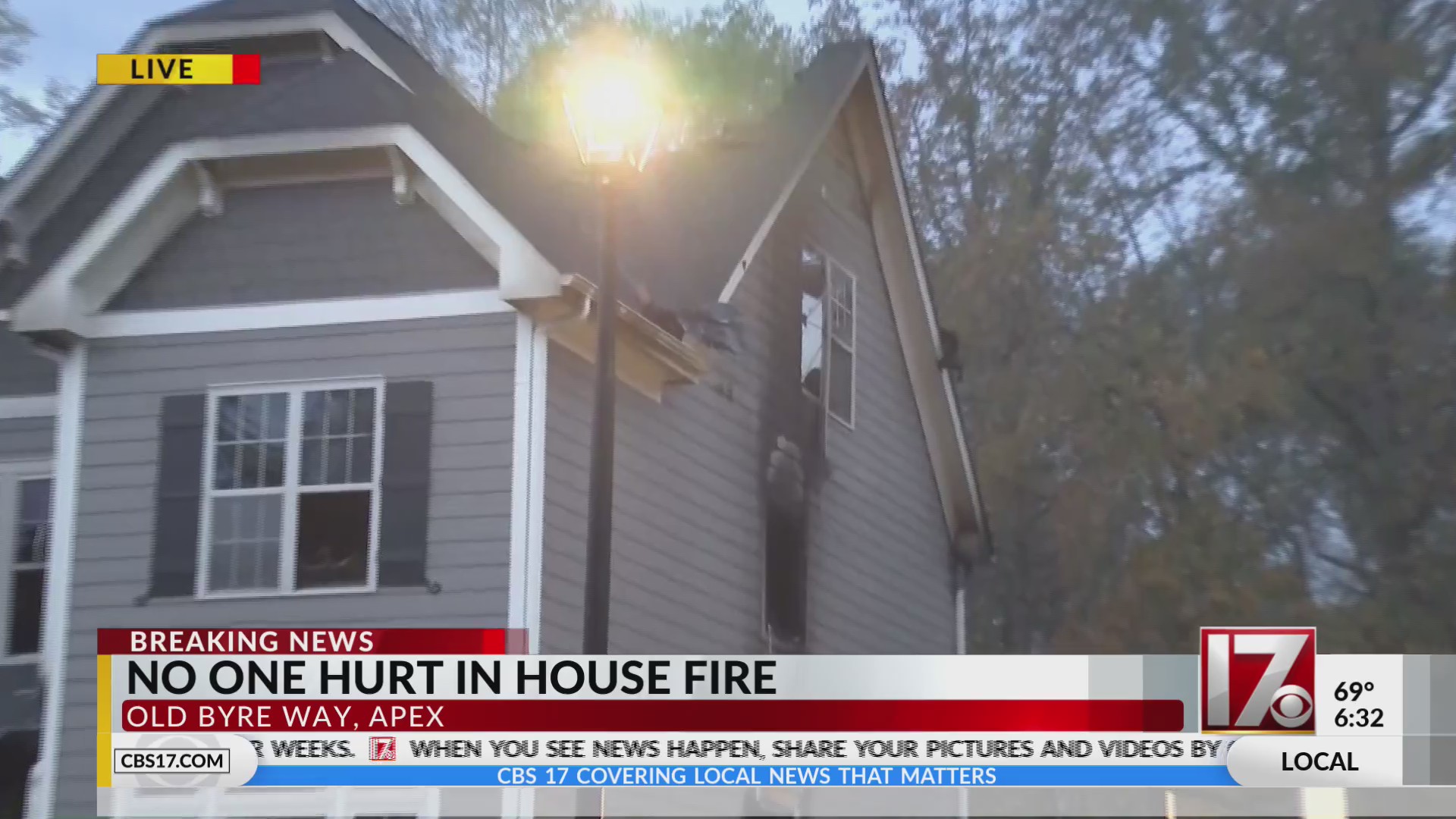 No one hurt in 2-alarm house fire in Apex – CBS17.com
