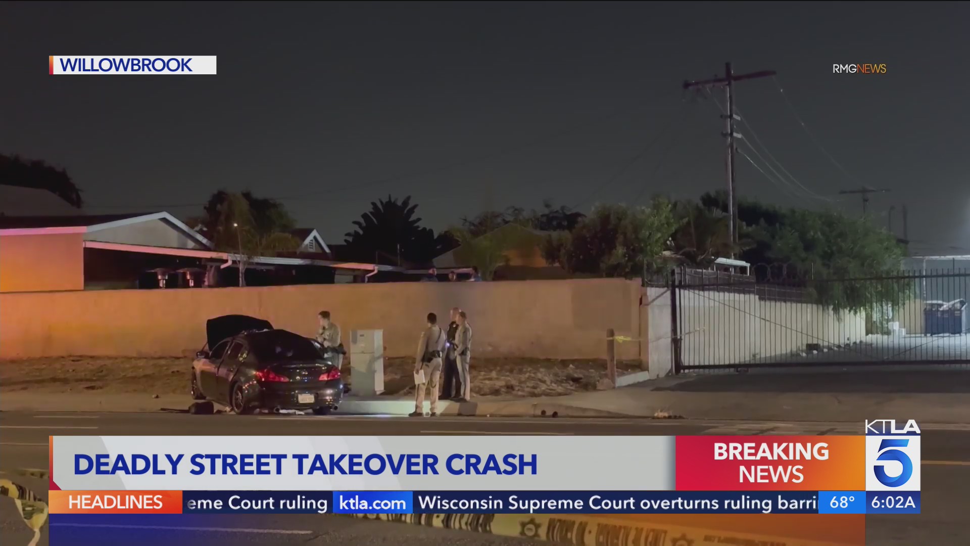 Alleged street takeover crash leaves woman dead in South Los Angeles – KTLA
