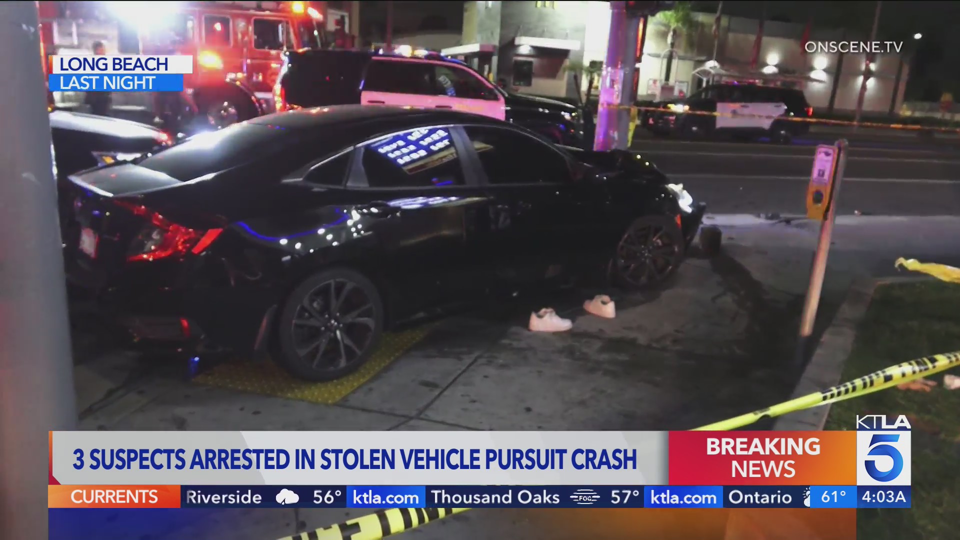 Three suspects in stolen vehicle try evading police in Los Angeles ...