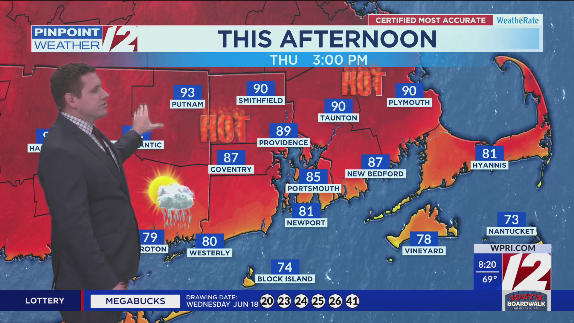 WPRI 12 Weather Forecast 6/19/25: Hot and Humid Today; Nice Weekend ...