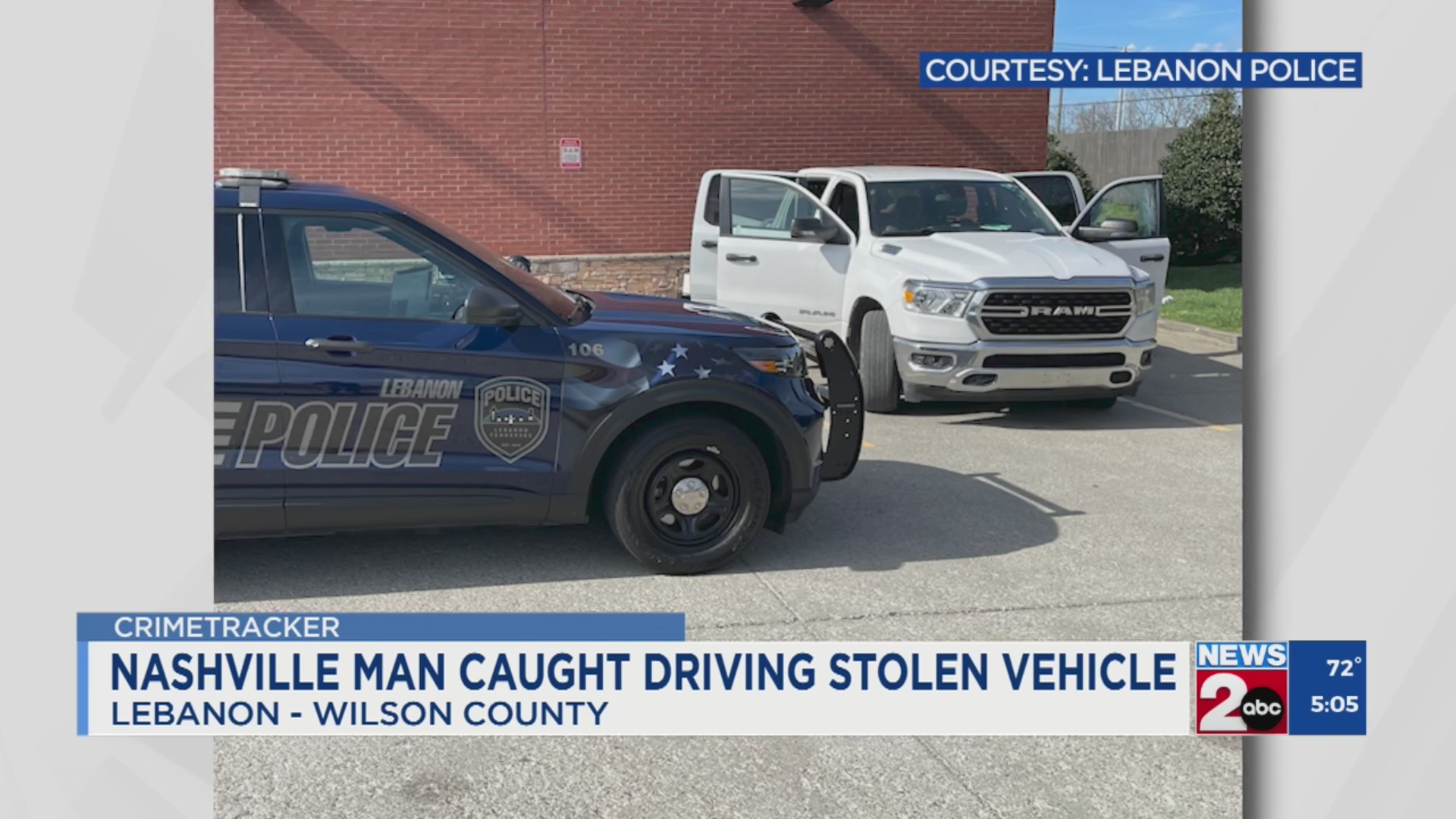 Lebanon, TN police catch Nashville man driving stolen vehicle – WKRN News 2
