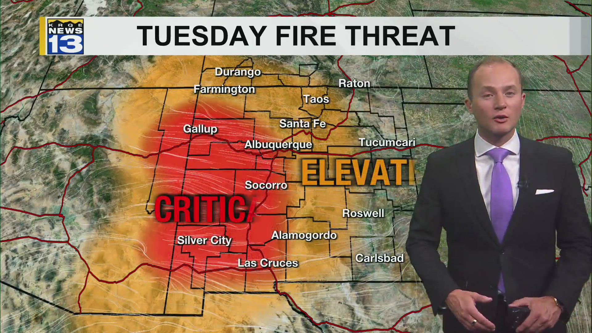 High fire danger returns to parts of New Mexico Tuesday – KRQE NEWS 13 ...