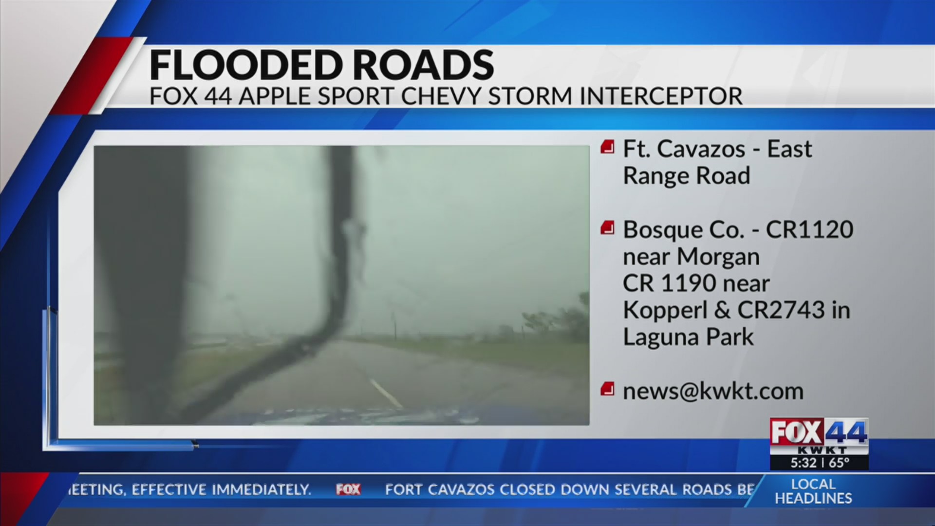 Heavy rain causes road closures in Central Texas – KWKT – FOX 44