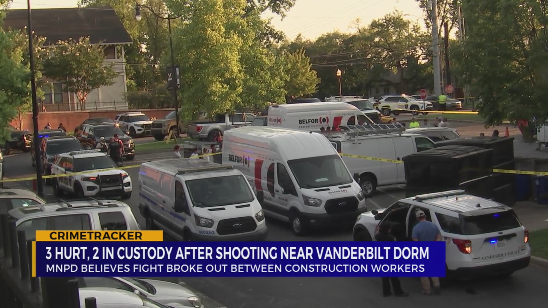 3 hurt, 2 in custody after shooting near Vanderbilt dorm – WKRN News 2
