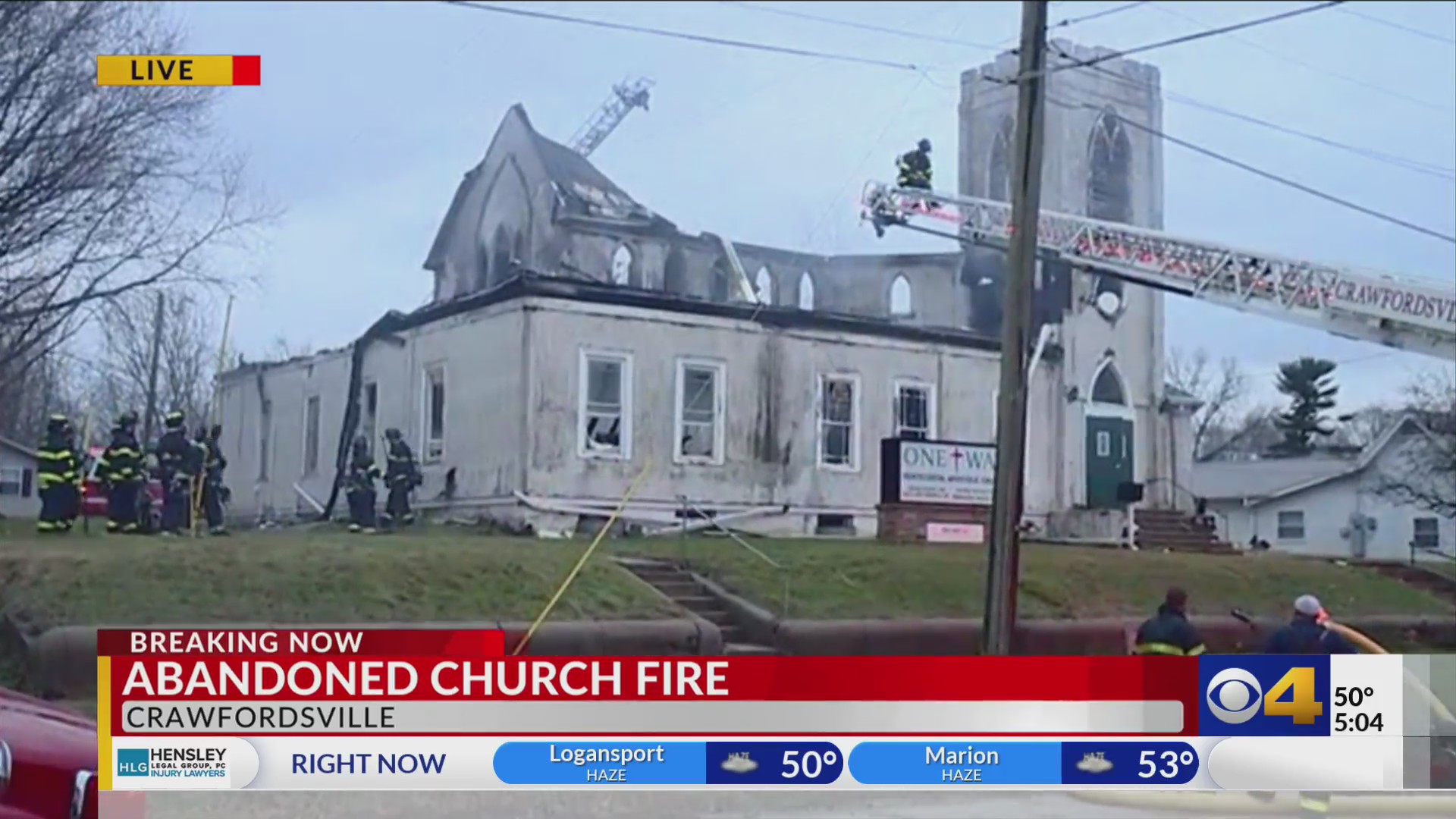 Fire crews battle fire at historic church in Crawfordsville – Fox 59