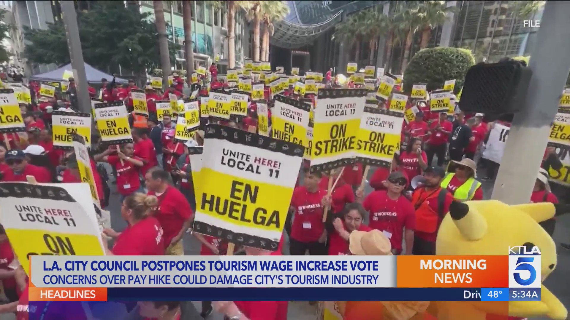 L.A. postpones vote on wage increases for tourism workers – KTLA