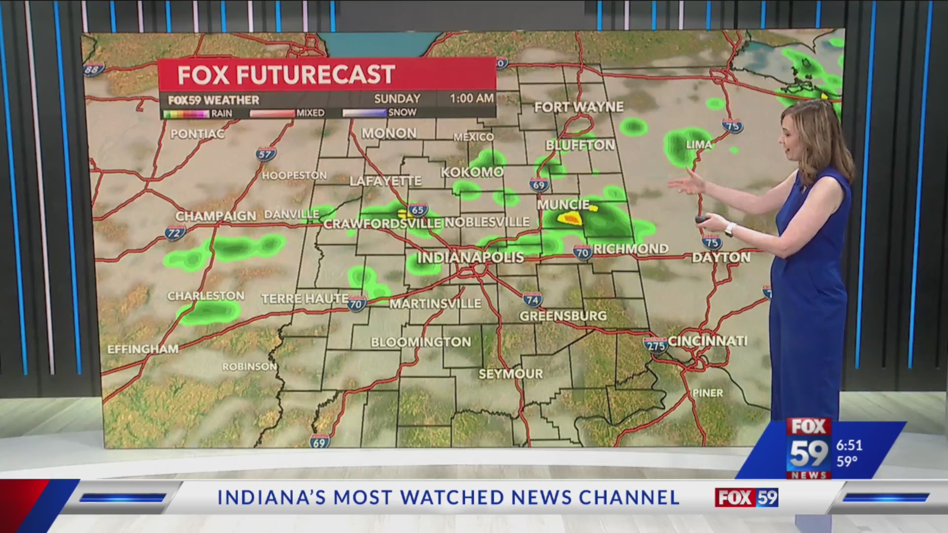 Cloudier and cooler with a few showers – Fox 59